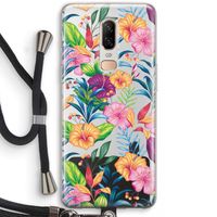 Tropisch 2: OnePlus 6 Transparant Hoesje met koord
