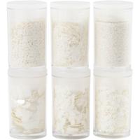 Creativ Company Bio sparkles & sequins, zilver, wit, 6x7 ml/ 1 doos