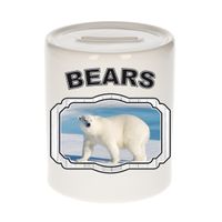 Dieren grote ijsbeer spaarpot - bears/ ijsberen spaarpotten kinderen 9 cm