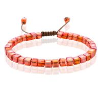 Memphis Bohemia Kralen Armband - 4mm Kristal Glas Rood - thumbnail