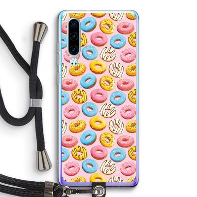Pink donuts: Huawei P30 Transparant Hoesje met koord