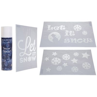 Kerstversiering raamsjablonen - 3 stuks - met sneeuwspray - 54 cm Kerstversiering raamsjablonen - 3 stuks - met sneeuwspray - 54 cm