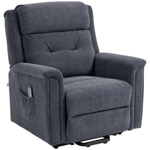 HOMCOM Relaxfauteuil Sta-op Hulp Seniorenfauteuil, incl. Afstandsbediening, 92 cm x 87 cm x 108 cm, Donkergrijs