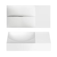 Clou Vale Fontein - 38x19x7cm - voorbewerkt kraangat rechts - mat wit CL/03.13161.R