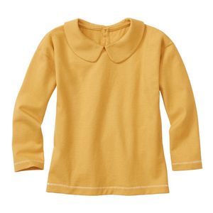 Shirt met lange mouwen en Peter Pan-kraag van bio-katoen, geel Maat: 86/92