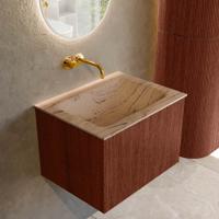 Badmeubel Mondiaz Kurve-Dlux | 60 cm | Meubelkleur Ruby | Wastafelkleur Arena | Solid surface | Wasbak midden spoelbak | Zonder kraangat(en)