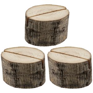 Naamkaart/plaatskaart houders - boomschijf - Bruiloft - 6x stuks - 4 cm - hout