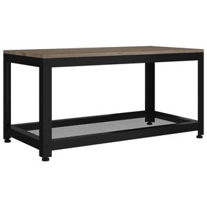 The Living Store Salontafel - Eiken Fineer - 90x45x45 cm - Grijs/Zwart