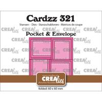 Crealies • cardzz pocket & envelope met 4 rechthoekige flapjes 6 x 6 cm