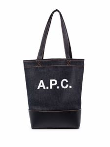 A.P.C. sac cabas en jean à logo - Bleu