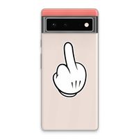 Middle finger black: Google Pixel 6 Transparant Hoesje