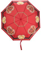 Moschino parapluie compact à imprimé graphique - Rouge - thumbnail