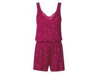 esmara Dames slaapjumpsuit (M (40/42), Rood met sterren)