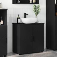 Badkamer Kast met plank Zwart 61 x 35 x 64 cm Bewerkt hout