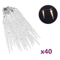 vidaXL Kerstverlichting ijspegel met 40 LED's acryl warmwit - thumbnail
