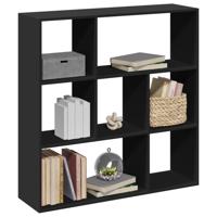 Kamerscherm / boekenkast 102x29x103,5 cm bewerkt hout zwart