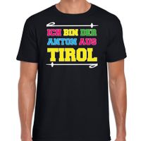 Apres ski t-shirt voor heren - anton aus tirol - zwart - apres ski/wintersport - skien