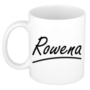 Naam cadeau mok / beker Rowena met sierlijke letters 300 ml