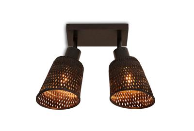 Plafondlamp Java 2-kap Bamboe zwart