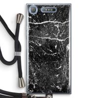 Zwart marmer: Sony Xperia XZ1 Transparant Hoesje met koord