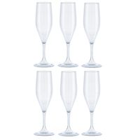 Juypal Champagneglas - 6x - transparant - kunststof - 150 ml - herbruikbaar   -