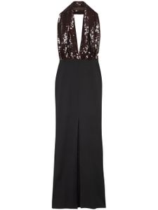 16Arlington robe ornée de sequins à dos-nu - Marron