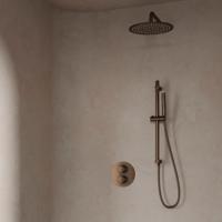 Regendouche set SaniClear Antique | Inbouw | 20 cm | Thermostaatkraan | Rond | Verouderd messing