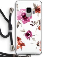 Geschilderde bloemen: Samsung Galaxy S9 Transparant Hoesje met koord