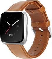 Fitbit Versa Genuine Leren Band - Lichtbruin