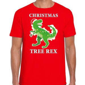 Christmas tree rex Kerstshirt / outfit rood voor heren