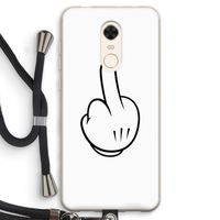 Middle finger white: Xiaomi Redmi 5 Transparant Hoesje met koord