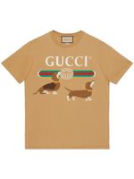 Gucci t-shirt en coton à logo imprimé - Tons neutres