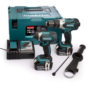 Makita DLX2145TJ Combiset | DHP458 Accu klopboormachine + DTD152 accu slagschroevendraaier | 18v 5.0Ah Li-ion