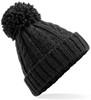 Beechfield CB480 Cable Knit Melange Beanie - Black - One Size