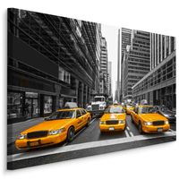 Schilderij Gele taxi in New York City, 4 maten, wanddecoratie - thumbnail