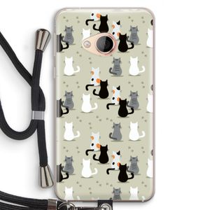 Katten: HTC U Play Transparant Hoesje met koord