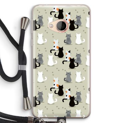Katten: HTC U Play Transparant Hoesje met koord