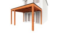 Trendhout Aanbouwveranda Modena 405x365 cm - model rechts- Plat dak- Hout- Trendhout