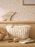 Toilettas voor kind in katoengaas beige, bedrukt