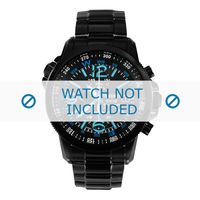Horlogeband Seiko SSC079P1 / V172-0AG0 / M0E6314N0 Staal Zwart 21mm - thumbnail