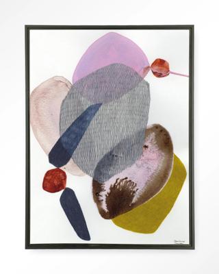 Urban Cotton Wandkleed 'Wings' 145 x 190cm in Floating Frame - black