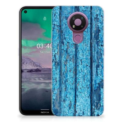 Nokia 3.4 | Bumper Hoesje | Wood Blue