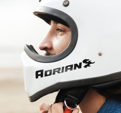 Gepersonaliseerde vlam met naam motor sticker