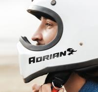 Gepersonaliseerde vlam met naam motor sticker