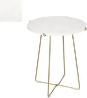 Mica Decorations Alec bijzettafel 50 x Ø 43cm marmer, wit