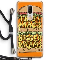 Big Macs Bigger Dreams: OnePlus 6 Transparant Hoesje met koord
