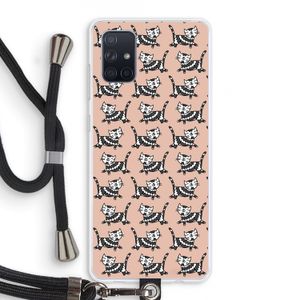 Zwarte poes: Samsung Galaxy A71 Transparant Hoesje met koord