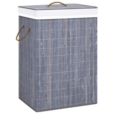 VidaXL Wasmand met 2 vakken 72 l bamboe grijs