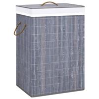 VidaXL Wasmand met 2 vakken 72 l bamboe grijs