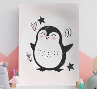 Canvas schilderij baby's Schattige getekende babypinguïn doodle